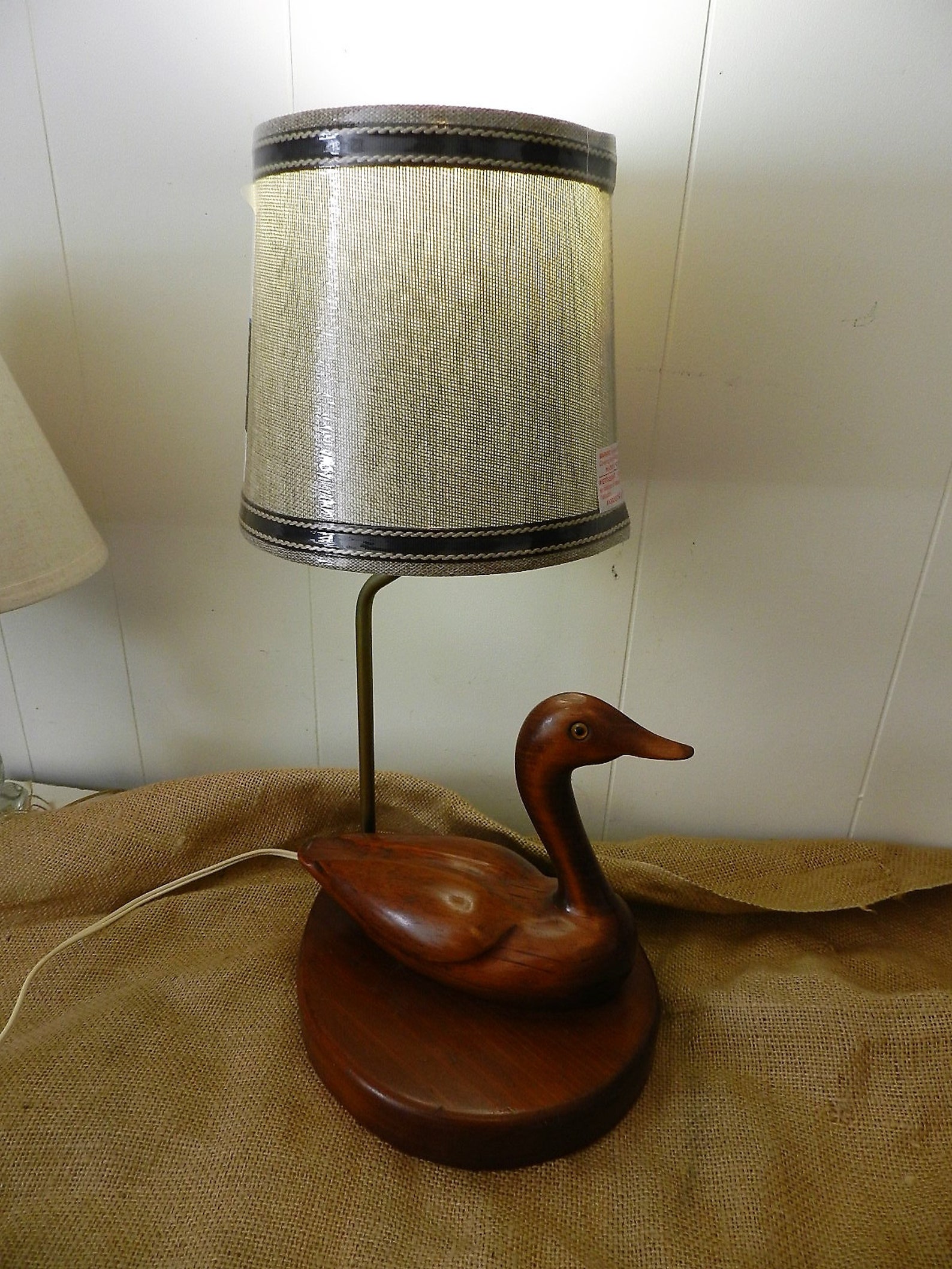 SOLID WOOD DUCK Lamp/Shade Etsy