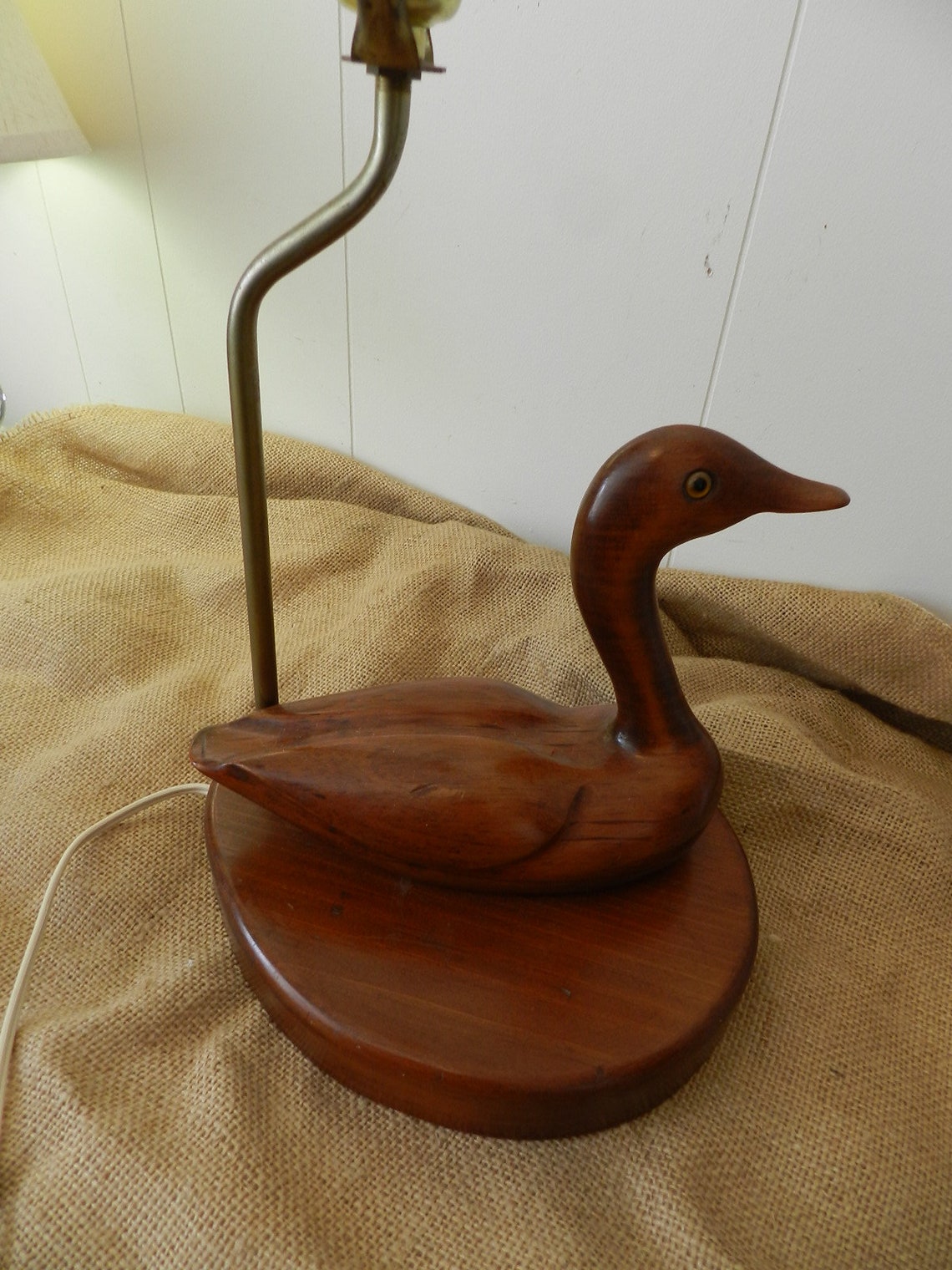 SOLID WOOD DUCK Lamp/Shade Etsy