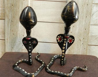 C0BRA SALT & PEPPER SHAKERS/RaRE/STEAmPUNK/ANTiQUE