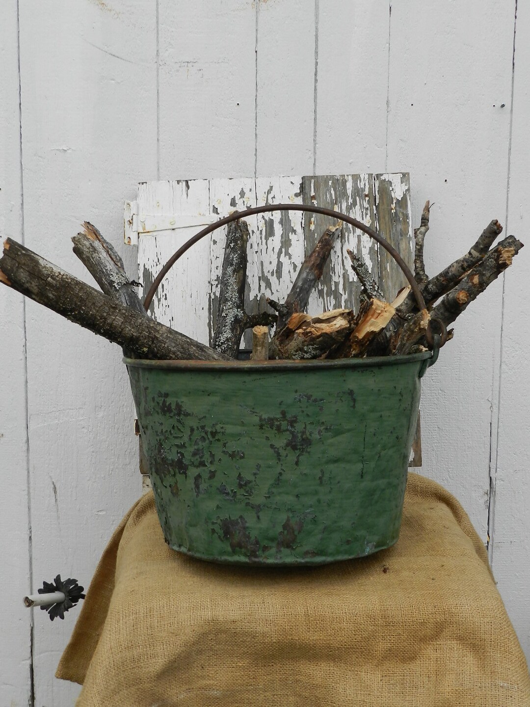 ANTIQUE METAL BUCKET Etsy