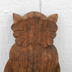 primitiv fliegende Eule HOLZ Figurine / Flügel bewegen sich!!