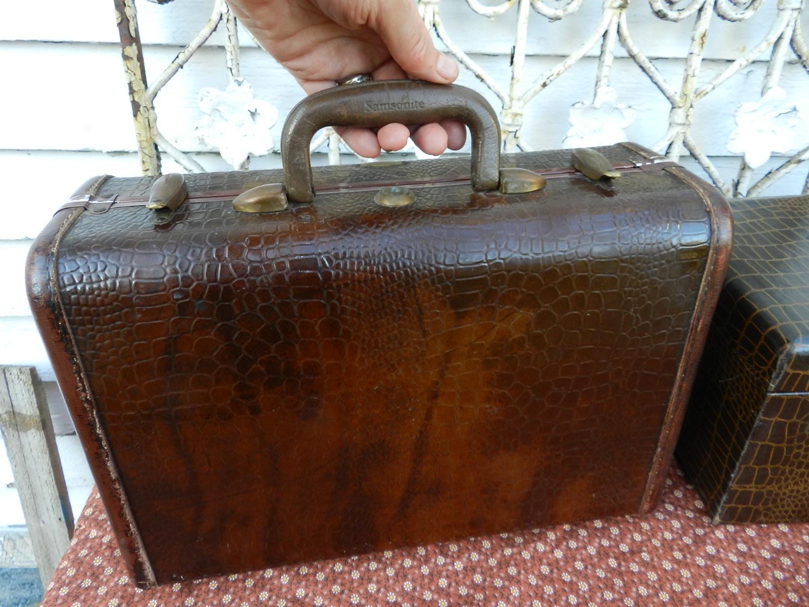 Vintage brown samsonite suitcase - Etsy 日本