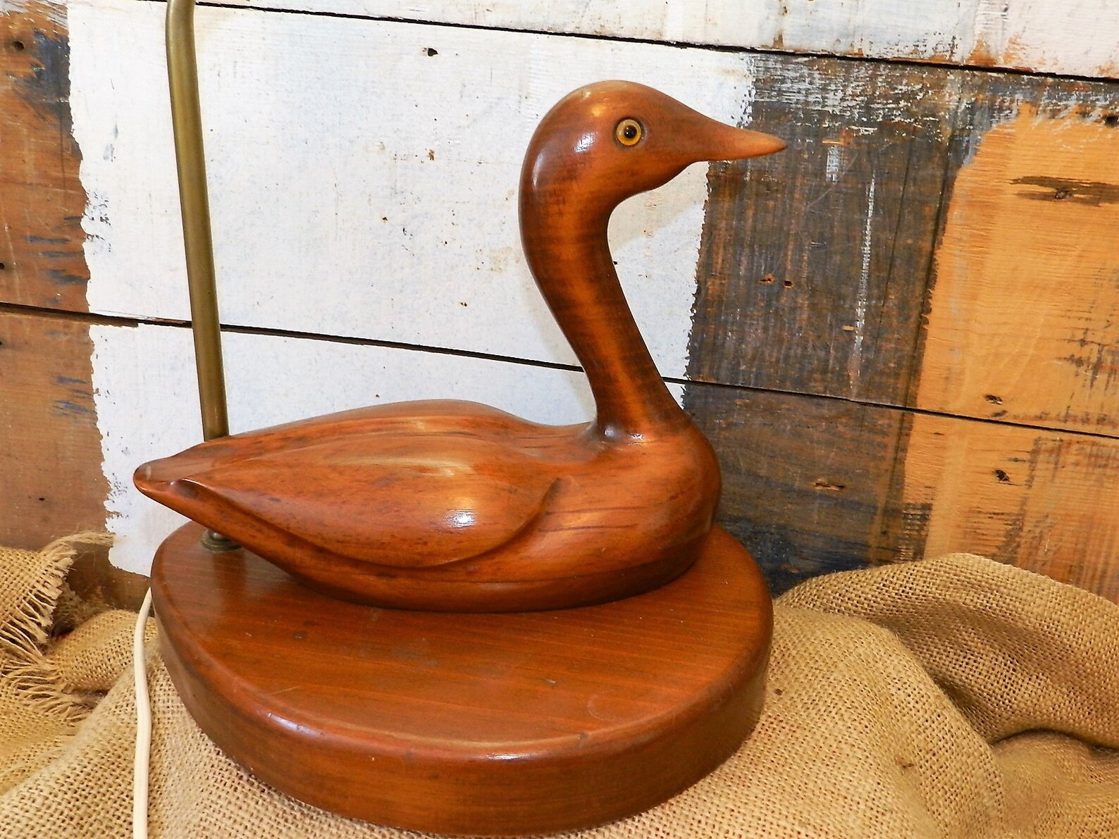 SOLID WOOD DUCK Lamp/Shade Etsy
