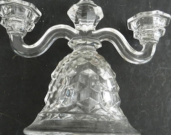 RARE F0STORIA D0UBLE ARM BeLL CaNDLESTICK H0LDER (1)