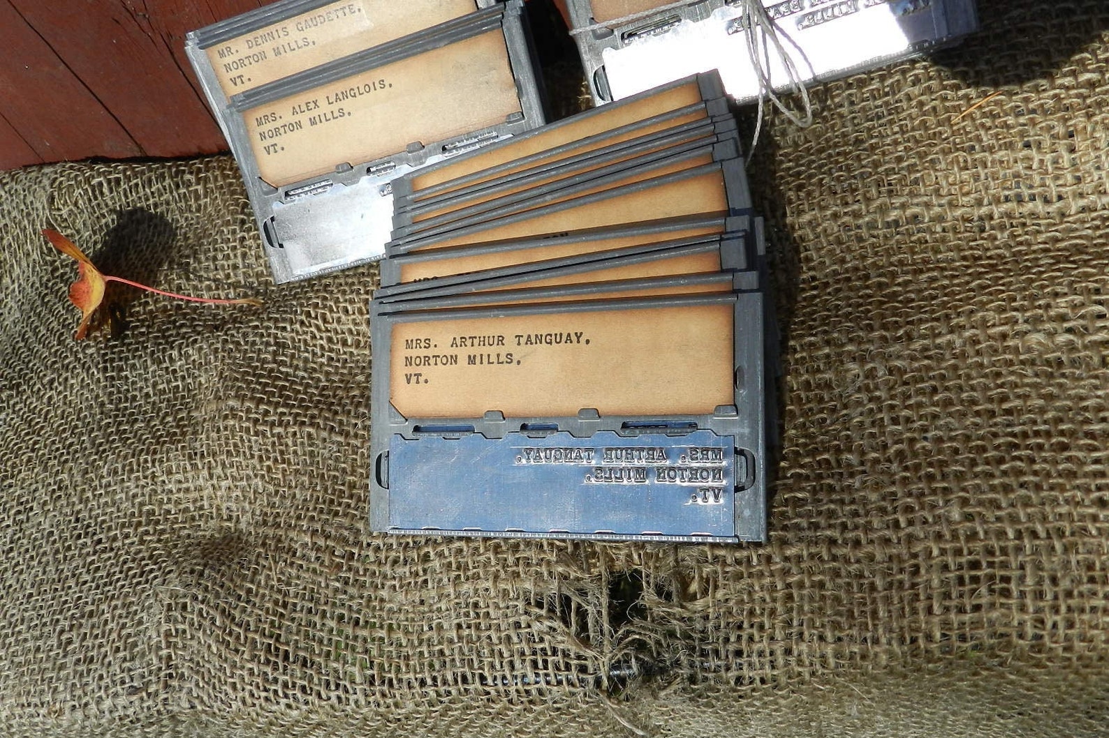 6 ANTIQUE Address PLATES/ Address-o Graph Plates/3 Canadian/3 VERM0NT ...
