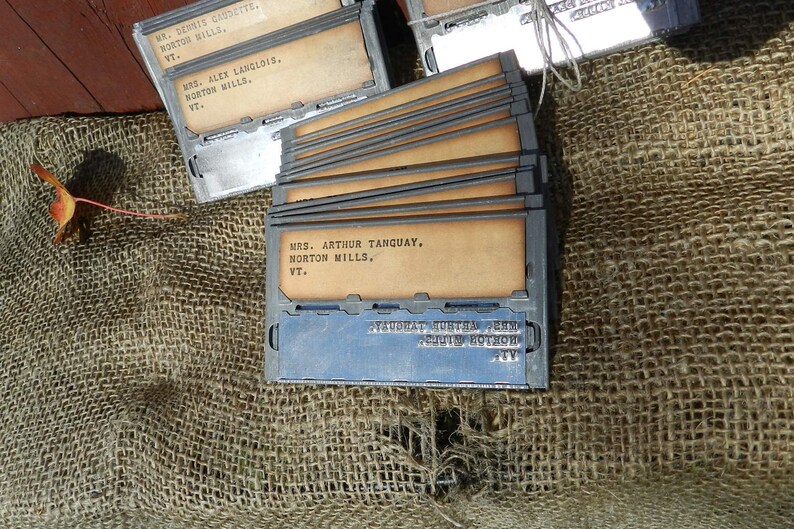 6 ANTIQUE Address PLATES/ Address-o Graph Plates/3 Canadian/3 VERM0NT ...