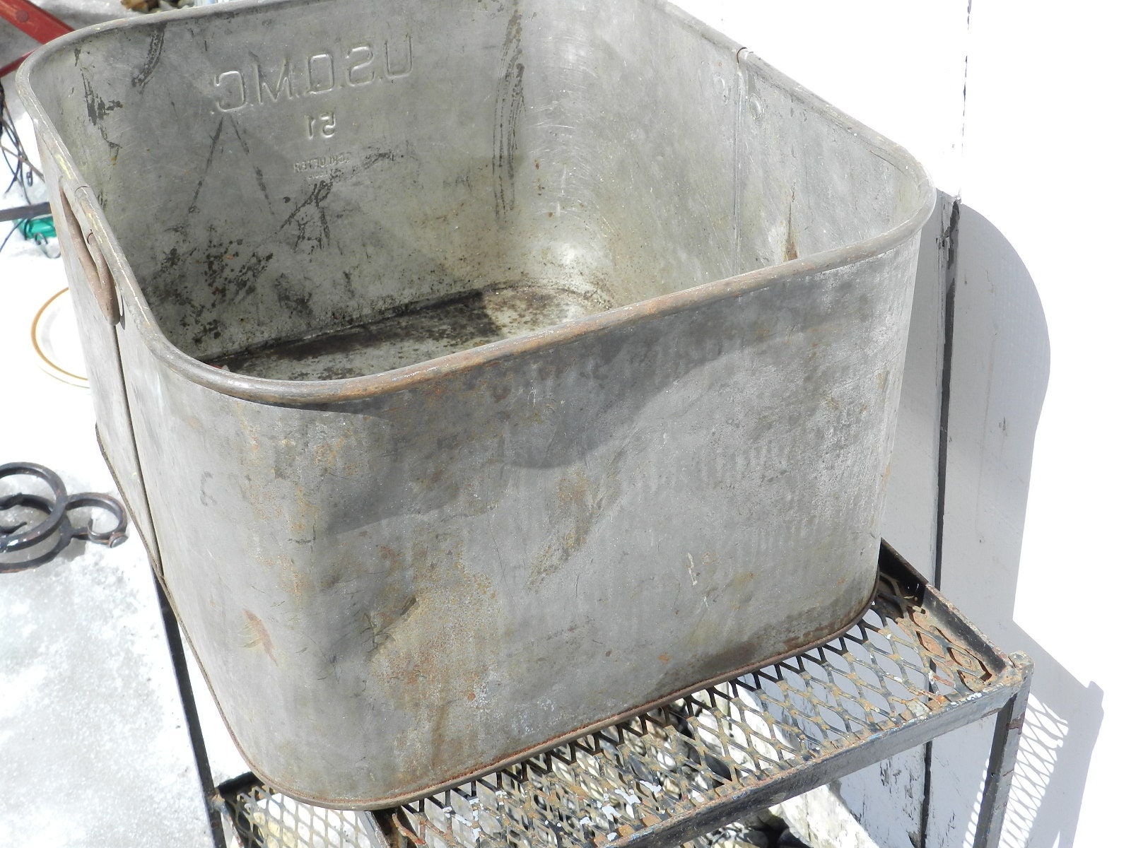 ANTIQUE METAL Bin/USQMC Etsy