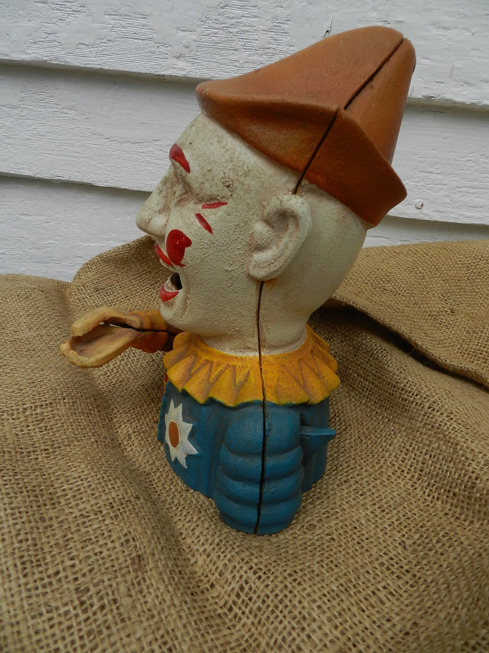 HUMPTY DUMPTY CLOWN Bank/ Moving Arm/classic Iron Etsy