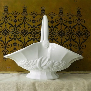 MILK GLASS FRUIT Basket