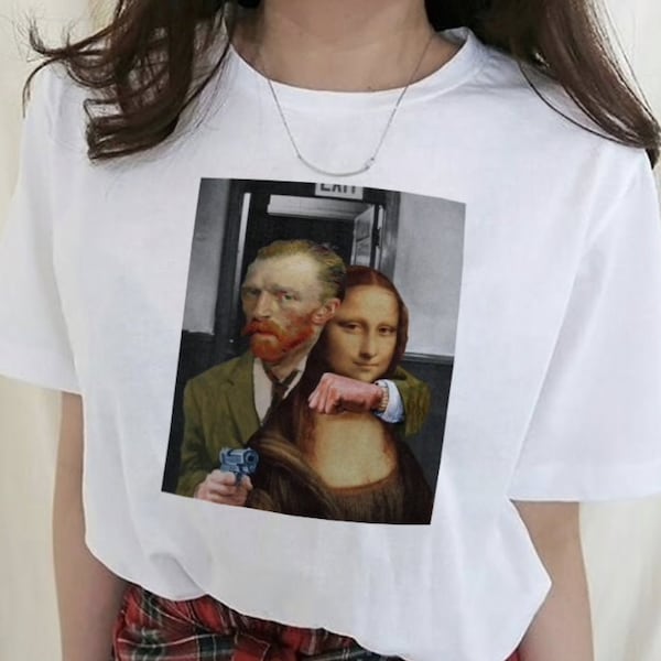 Van Gogh Mona Lisa ladies t-shirt
