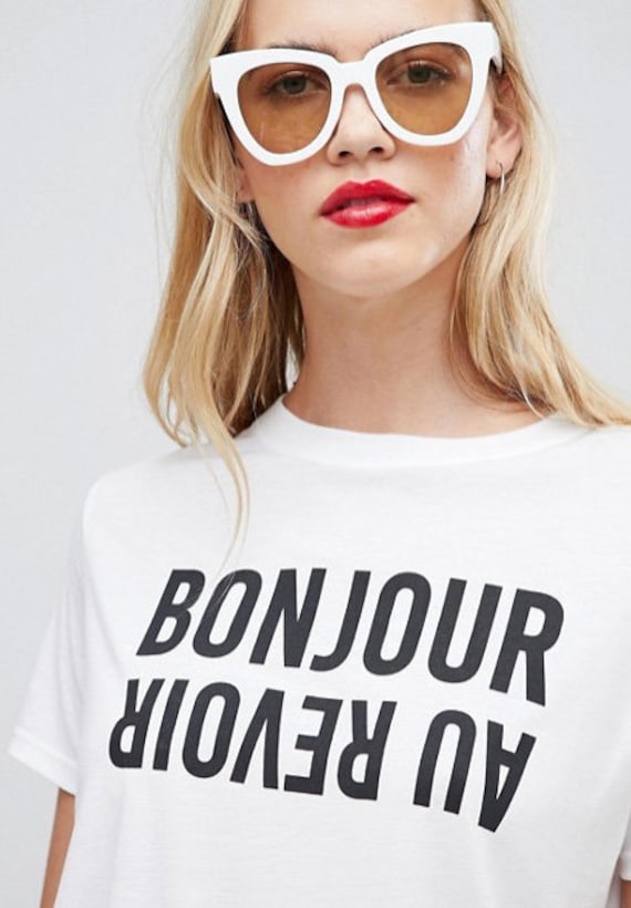 Bonjour Au Ladies T-shirt Etsy