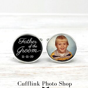 Personalized Cufflinks, Photo Cufflinks, Gift for Dad, Father Of The Groom, Cuff links, Gift From Groom, Wedding Cufflinks
