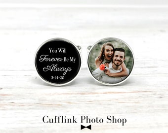 Personalized cufflinks, forever and always, gift from bride, custom cufflinks for groom