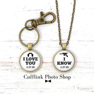 Star Wars Gift, Star Wars Gift for Couples,  I Love You I Know, Star Wars Keychain, Personalized Keychain, Star Wars Necklace,  Gift Set