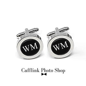 Gemelos personalizados con monograma, gemelos de boda personalizados, regalos para la fiesta de bodas de mis padrinos de boda