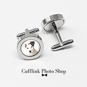 Custom pet photo cufflinks, personalized dog lover gift