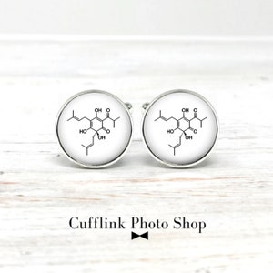 Beer molecule cufflinks, beer lover gift,  anniversary gift, groomsmen cuff links, gift for groomsman, gift for scientist