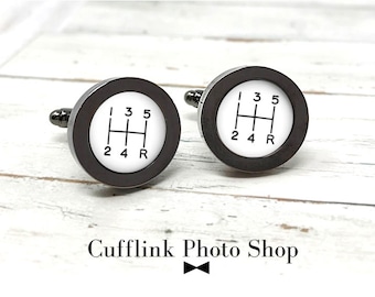 Gear Shift Cufflinks, 5-Speed Cufflinks, Car Cufflinks, Gunmetal Cufflinks, Gift for Car Lovers, Anniversary Gift, Unique Gift, Gift For Him