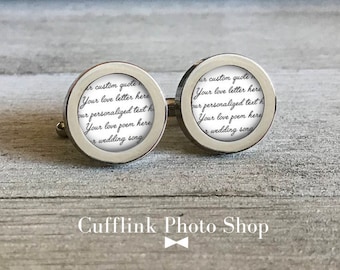 Personalized anniversary gift for man, custom song cufflinks, personalized anniversary gift for man