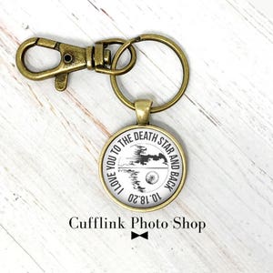 Star Wars Gift, Death Star and Back, Star Wars Keychain, Personalized Keychain, Custom Key Chain,  I Love You Gift, Death Star Gift