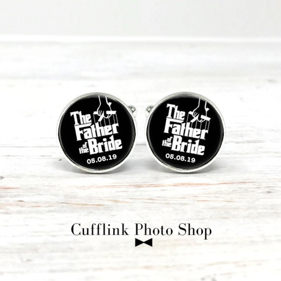 Saalort Personalized Father of The Bride Cufflinks Custom Any Wedding Date Saalort Personalized Father of The Bride Cufflinks Custom Any Wedding Date