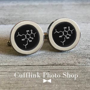 Beer molecule cufflinks, beer lover gift,  anniversary gift, groomsmen cuff links, gift for groomsman, gift for scientist
