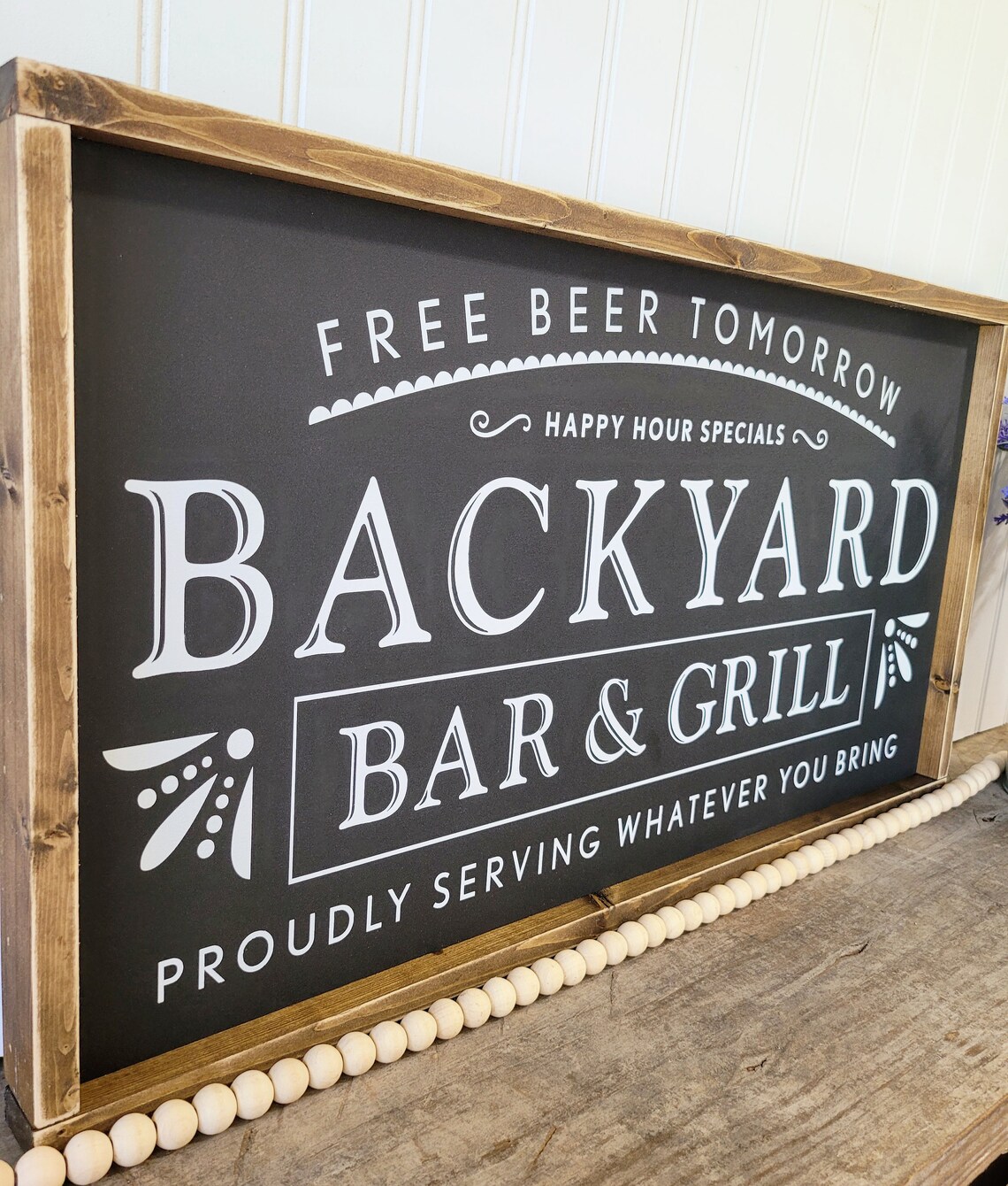 Backyard Bar and Grill Sign to Our Backyard Backyard Etsy