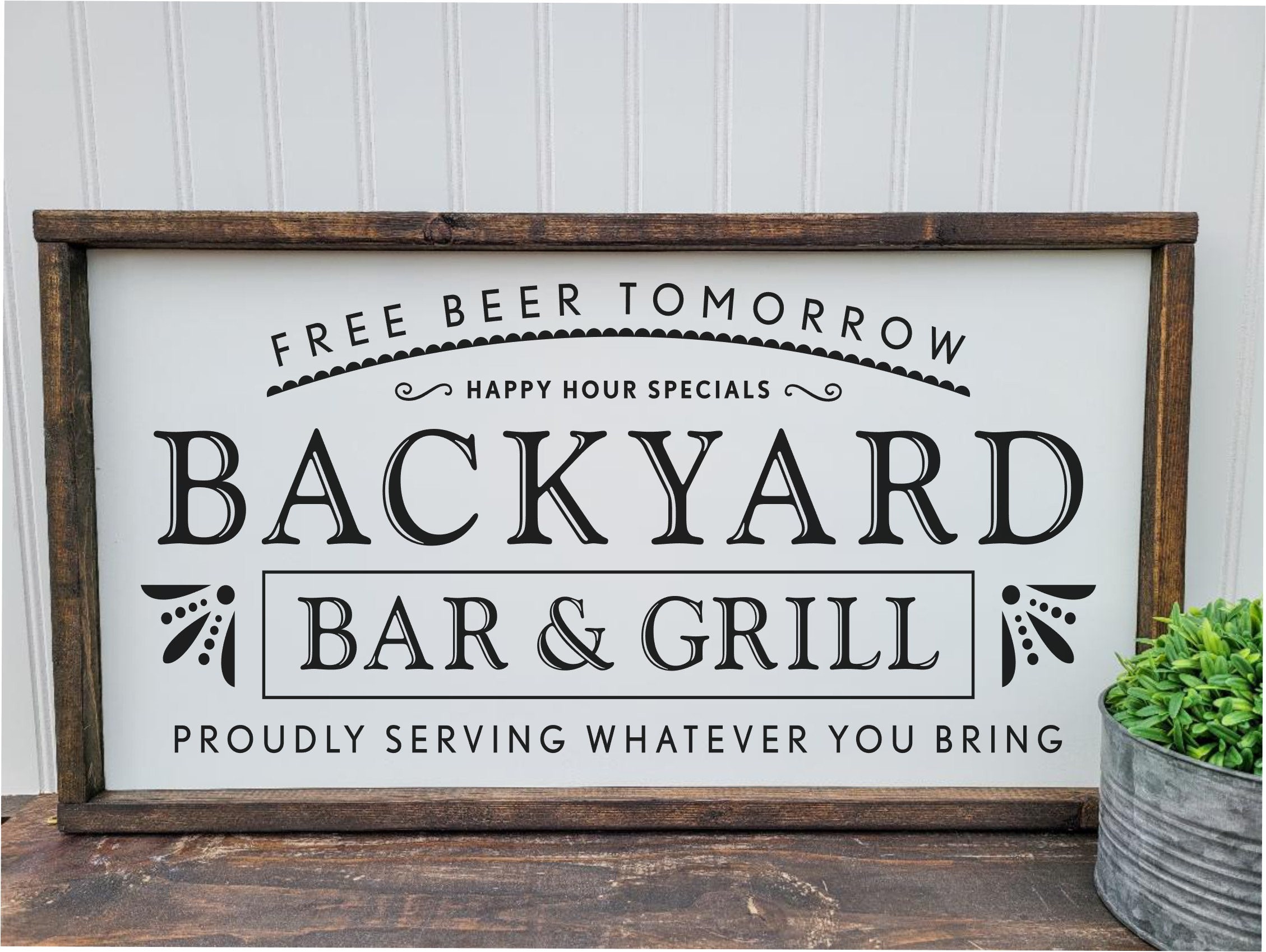 Backyard bar and grill sign to our backyard backyard Etsy