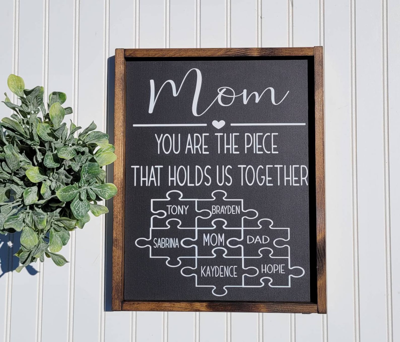 Mom You Are the Piece That Holds Us Together Mom Sign Etsy
