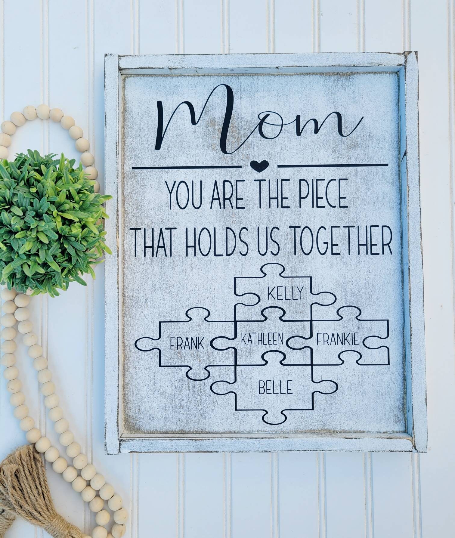 Mom You Are The Piece That Holds Us Together Mom Sign Etsy Uk