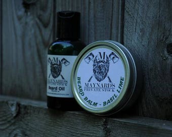 Beard Oil & Beard Balm Beard Kit - Basil Lime  (Basil Lime scent beard oil and beard balm) top selling items, hair growth products self care