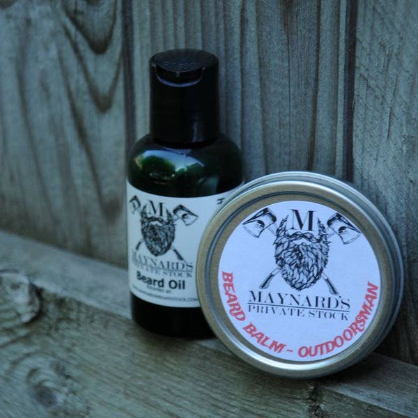 Beard Oil and Beard Balm Beard Kit - Outdoorsman (Pine scented beard oil and beard balm) top selling items, self care, most popular item,