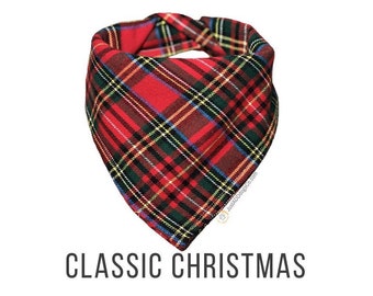 Geruite Flanel Hond Bandana, Rode Tartan Geruite Hond Bandana, Flanel Hond Bandana, Geruite Hond Bandana, Kerst Hond Bandana, Winter Bandana