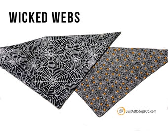 Halloween Spider Web Dog Bandana, Glitter Halloween Dog Bandana, Halloween Dog Bandana, Halloween Dog Scarf