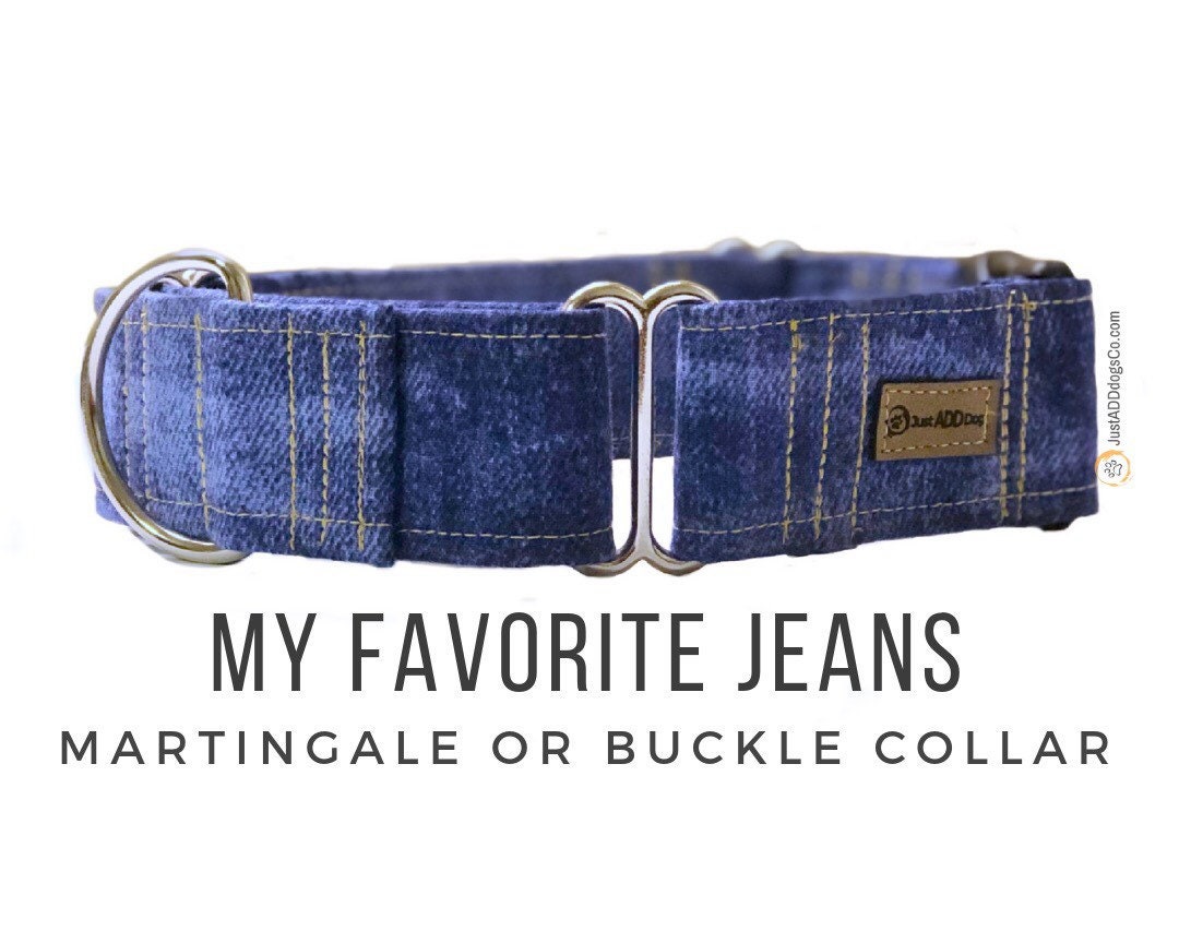 denim dog collar