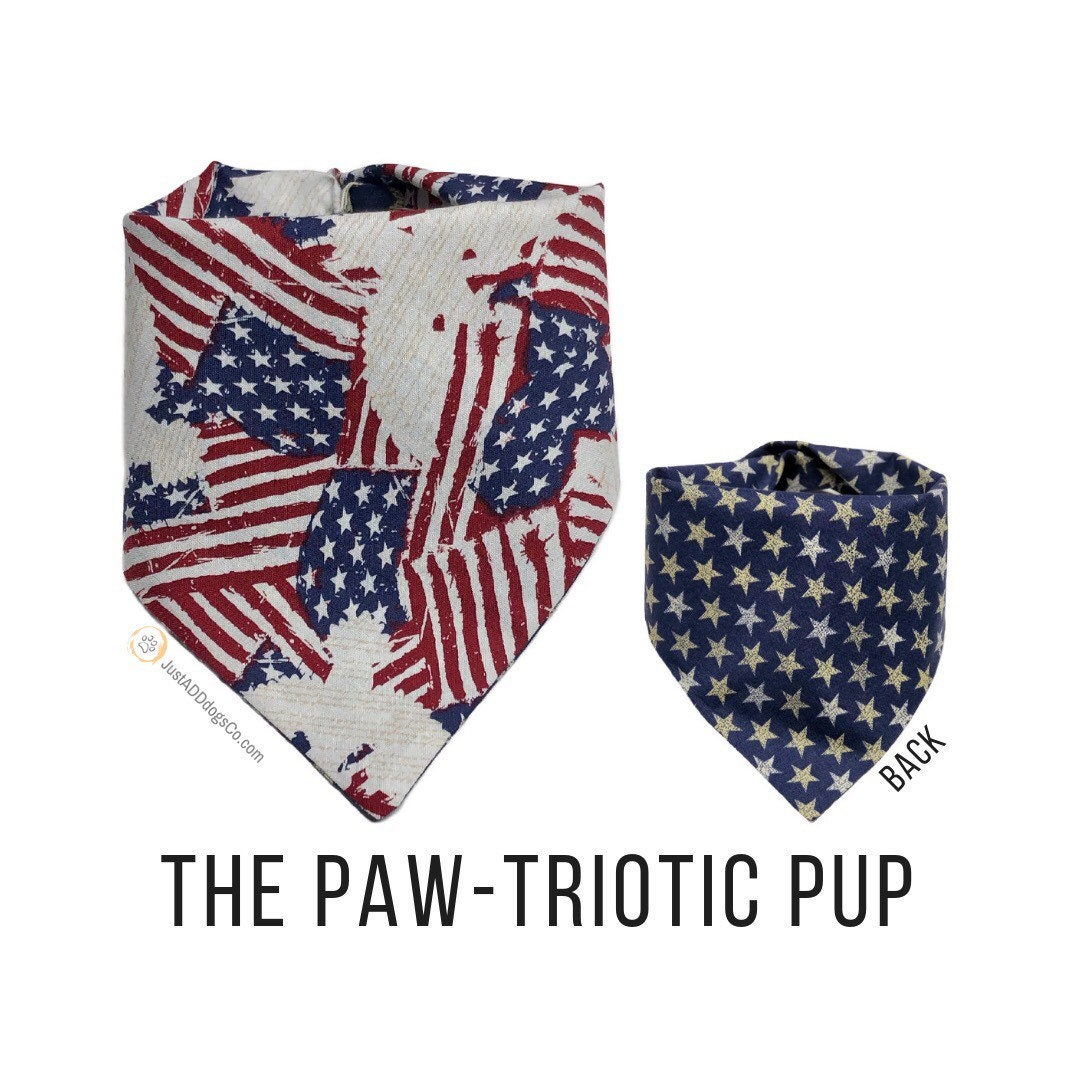 American Flag Dog Bandana Red White and Blue Dog Bandana 4th Etsy