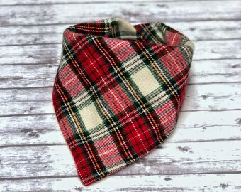 Rode Tartan geruite hond bandana, geruite flanel hond bandana, flanel hond bandana, geruite hond bandana, kerst hond bandana, winter bandana