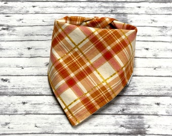 Fall Plaid Dog Bandana, Fall Dog Bandana, Hipster Dog Bandana