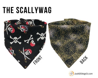 Skull and Crossbones Dog Bandana, Pirate Dog Bandana, Halloween Dog Bandana