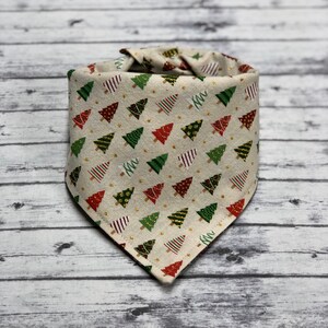 Plaid Christmas Dog Bandana, Christmas Dog Bandana, Rustic Plaid Dog Bandana, Christmas Tree Dog Bandana, Holiday Dog Bandana image 3