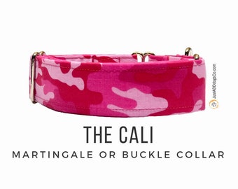 Roze camouflage Martingale halsband, roze Camo halsband, Martingale halsband, halsband met gesp aan de zijkant