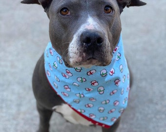 Penguin Holiday Dog Bandana, Snowman Dog Bandana, Christmas Dog Bandana