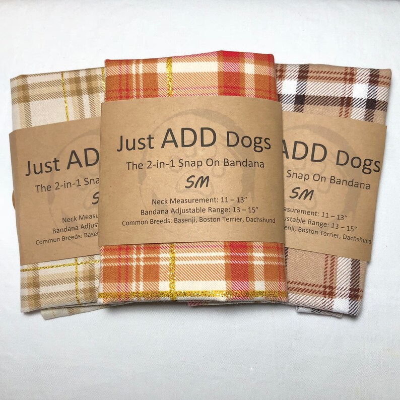 Plaid Dog Bandana, Fall Plaid Dog Bandana, Fall Dog Bandana, Hipster Dog Bandana image 8