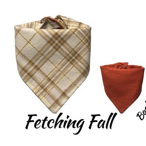 Plaid Dog Bandana, Fall Plaid Dog Bandana, Fall Dog Bandana, Hipster Dog Bandana image 1