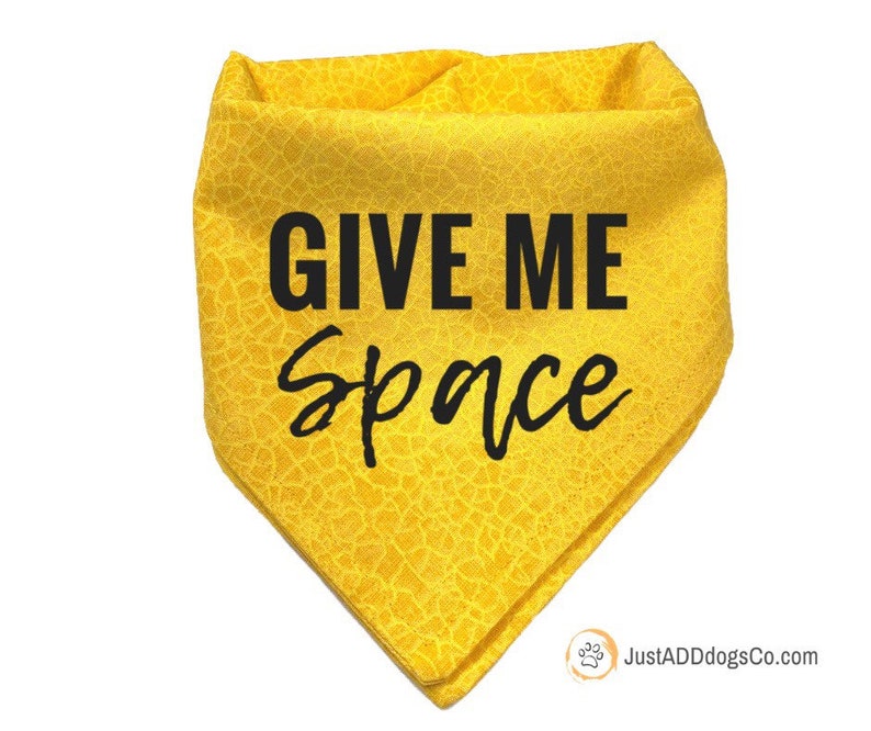 2-Pack 'Please Give Space' Dog Bandanas - Adjustable Warning Scarf For Anxious Or Nervous Pets