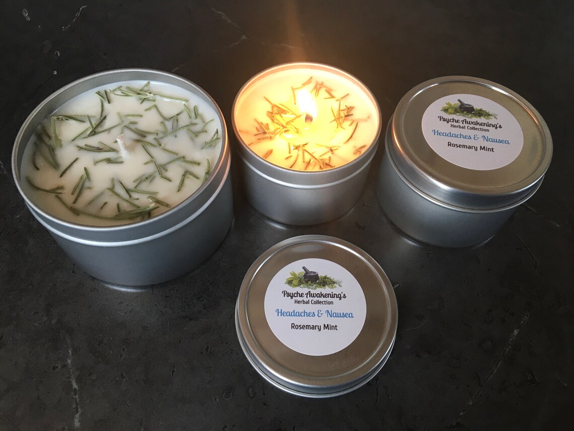 8oz Headaches & Nausea Herbal Soy Candle Etsy