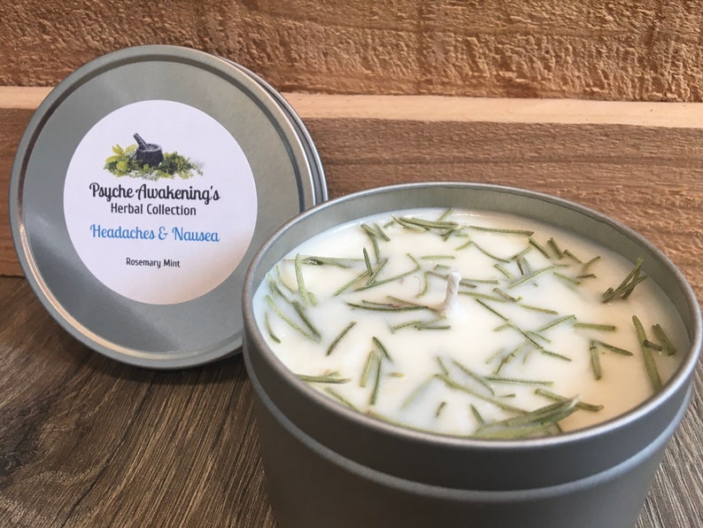 8oz Headaches & Nausea Herbal Soy Candle Etsy