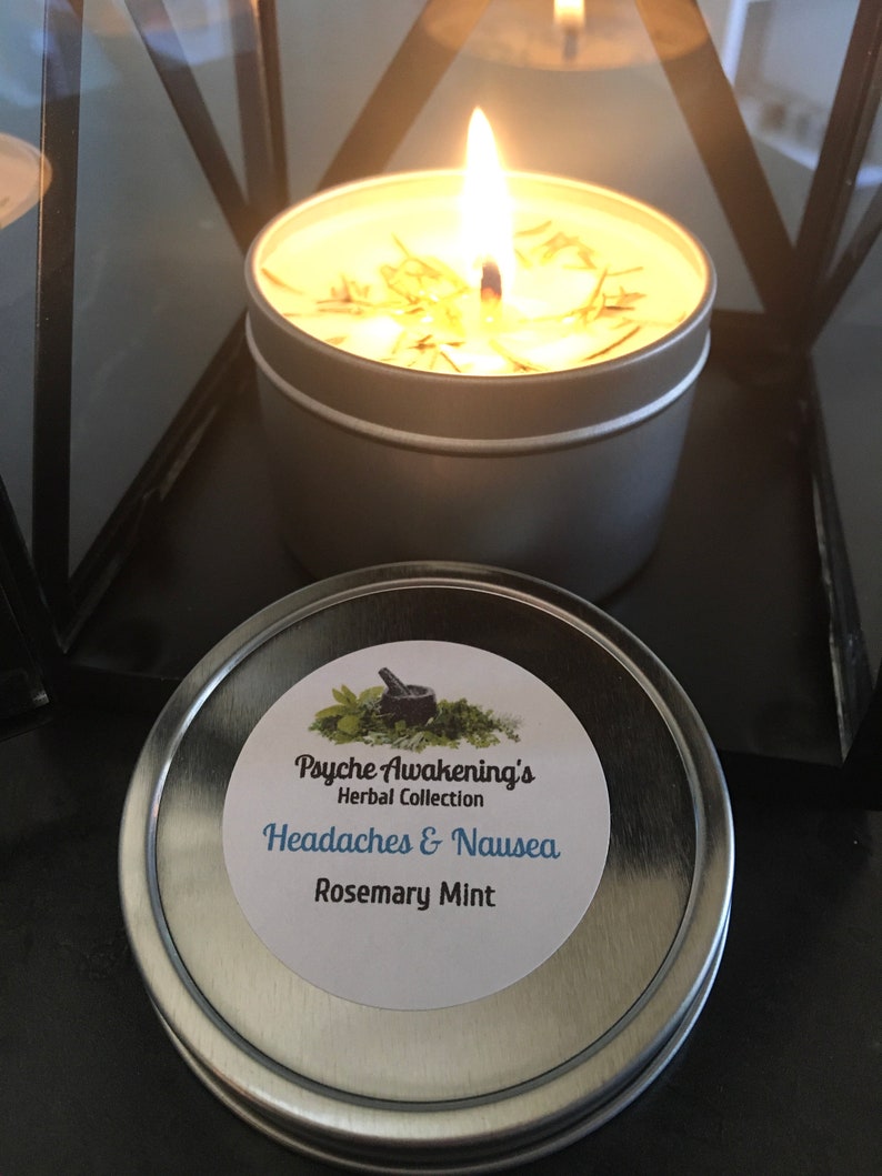 8oz Headaches & Nausea Herbal Soy Candle Etsy