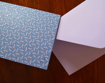 Gifts for Writers...Thoughtful Gift...PINWHEEL Geometric Pattern Stationery in Blue Lavender (Set of 8)