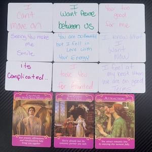 Interpretación - Mensajes de amor canalizados - Sentimientos, intenciones y acciones futuras actuales de su persona hacia usted Cartas del oráculo del tarot